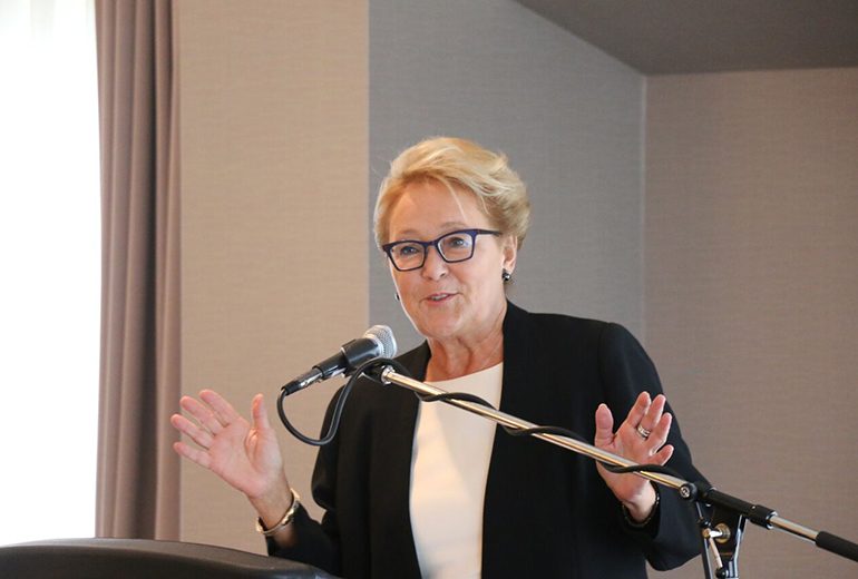 Pauline Marois lors de son allocution. photo: Eric Nicol