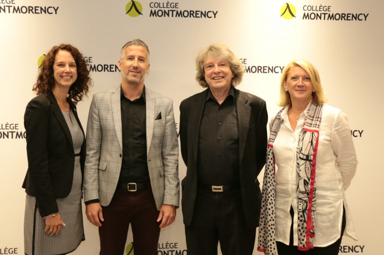 Alain Simard a été accueilli par Véronique Côté, directrice des ressources humaines et des communications, France Lamarche, directrice des études et Olivier Simard, directeur général du Collège Montmorency.