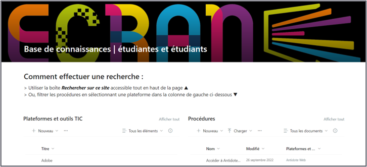 base de connaissances pour les étudiants