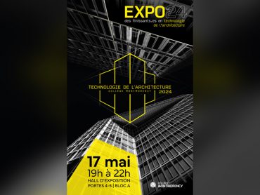 Affiche de l'exposition des étudiants en Technologie de l'architecture 2024