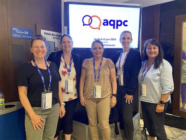 Groupe de professeurs de Techniques de diététique du Collège Montmorency lors du 43e colloque annuel de l’Association québécoise de pédagogie collégiale (AQPC)